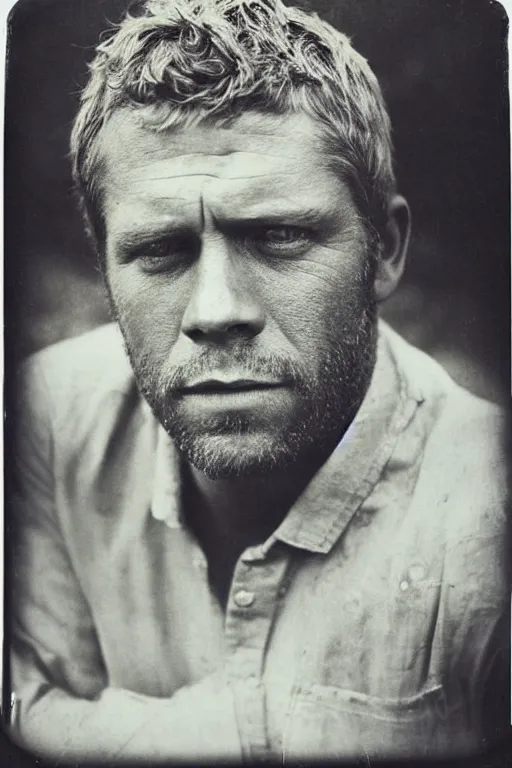 Image similar to !dream a tintype photo of Steve McQueen, 1960's