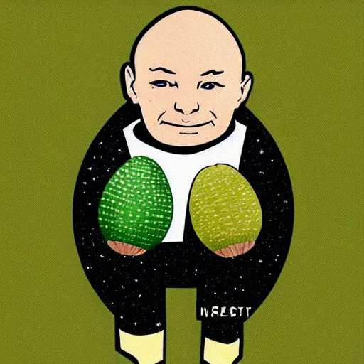 Image similar to neil armstrong as an avocado on the moon