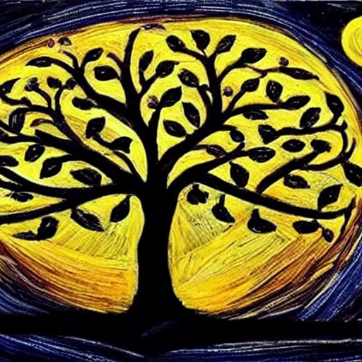 Image similar to tree of life https://media.discordapp.net/attachments/1005597369187958895/1006584269591810168/tree_of_life_starry_night_trending_on_artstation_pixiv_hyperdetailed_Unreal_Engine_4k_8k_ultra_HD_Stanley_Artgerm_Lau_WLOP_Rossdraw_-H_1024_-W_1024_-n_4_-i_-S_2718757138_ts-1660042433_idx-1.png