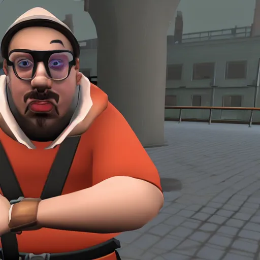 Image similar to sam hyde in team fortress 2, game screenshot