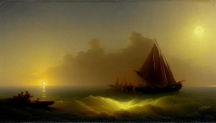 Image similar to the two complementary forces that make up all aspects and phenomena of life, by Ivan Aïvazovski,