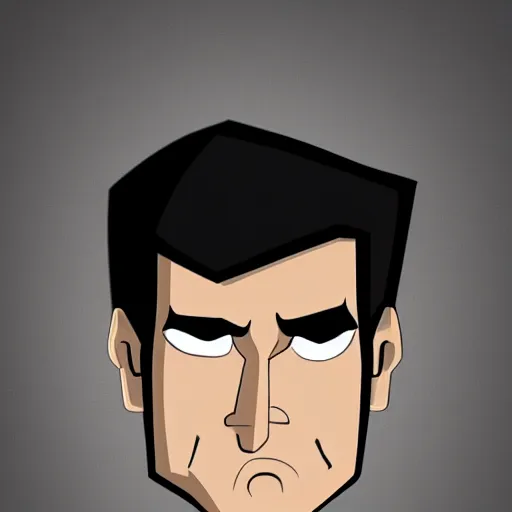 Image similar to handsome, cartoon network style, strong chin, portrait