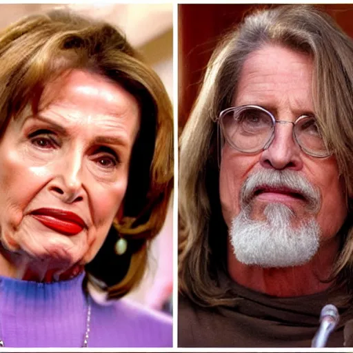 Prompt: the dude abides with nanci pelosi