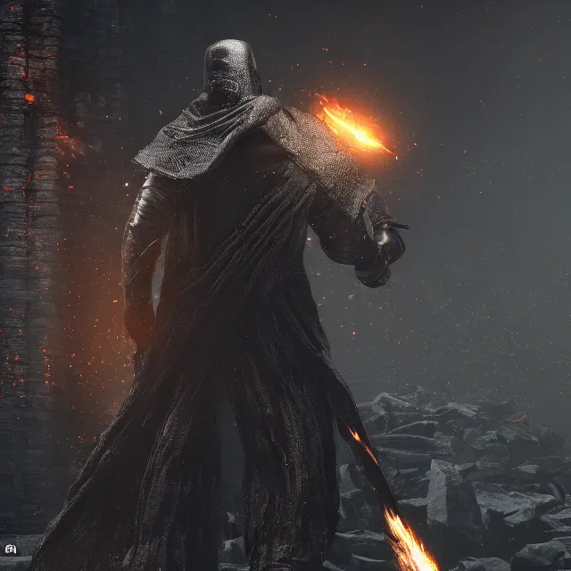 Image similar to kanye yeezus as a boss in dark souls, dark cinematic, volumetric, realistic, 3 d render, cinematic lighting, ray tracing, unreal engine 5, unreal engine render, octane render, hyper realistic, photo, 8 k