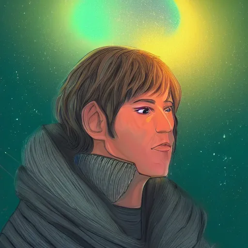 Image similar to planet tamaki, portrait, digital art