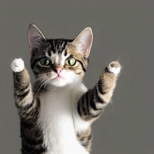 Prompt: Cat waving.