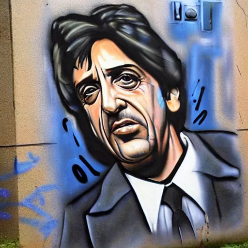 Image similar to graffiti of al pacino