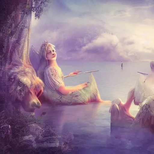 Prompt: fantasy art photograph of peaceful people living in freedom