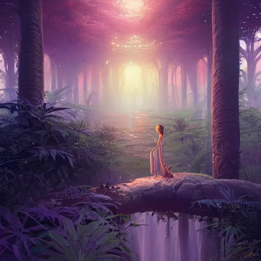 Image similar to an african marijuana!! goddess, by stephen bliss, unreal engine, fantasy art by greg rutkowski, loish, rhads, ferdinand knab, makoto shinkai and lois van baarle, ilya kuvshinov, rossdraws, tom bagshaw, moon light, radiant light, detailed and intricate environment