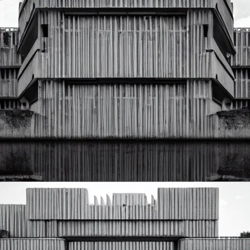 Prompt: a furturistic behemoth brutalist palace built in brutalism architecture, ten by ten kilometers large, diverse unique building geometry full of shapes and corners, photography