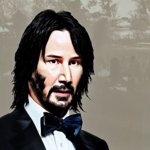 Image similar to a portrait of Keanu Reeves upside down