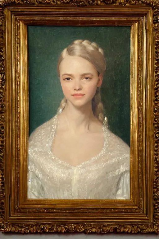 Image similar to a portrait of elsa jean in an 1 8 5 5 painting by elisabeth jerichau - baumann. painting, oil on canvas