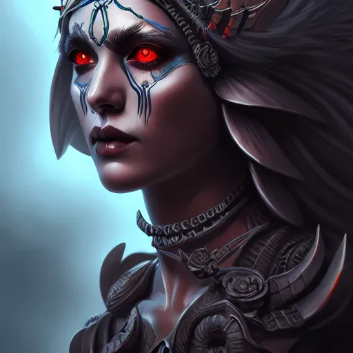 Image similar to Goddess of death, highly detailed, digital painting, artstation, concept art, smooth, sharp focus, illustration