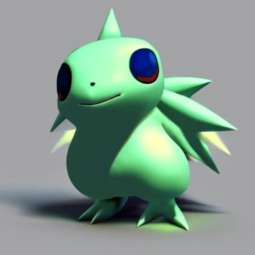 Prompt: a 3 d render of a unknown pokemon