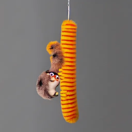 Image similar to elongated centipede furby hanging from the ceiling