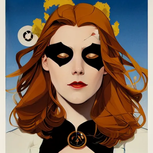 Prompt: Joshua Middleton comic art, pretty female AUdrey Plaza spy, eye patch over left eye, evil smile, symmetrical face, symmetrical eyes, pirate clothing, long wavy blonde hair, full body:: sunny weather::