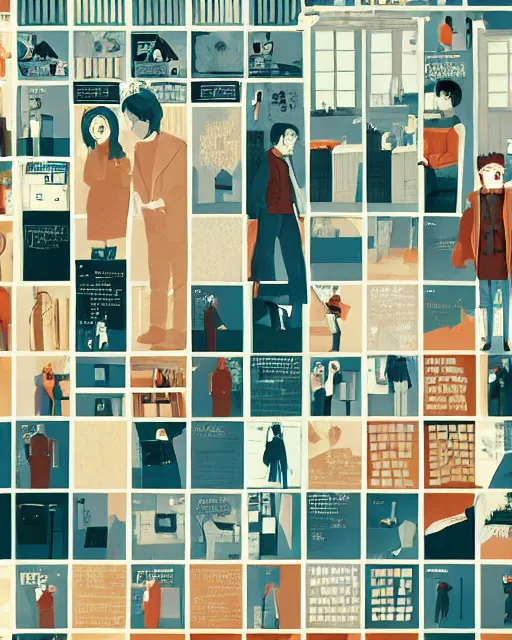 Prompt: eternal sunshine of the spotless mind, film grain, style of orthographic Wes Anderson