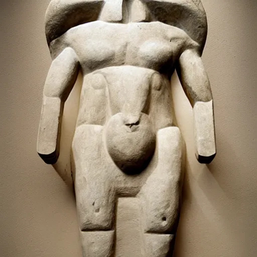 Image similar to minotaur, cycladic art