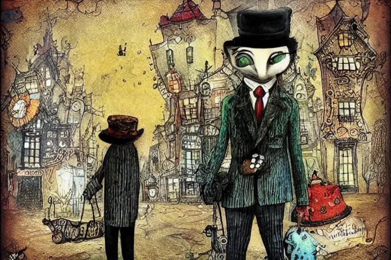 Prompt: a man about town by alexander jansson,