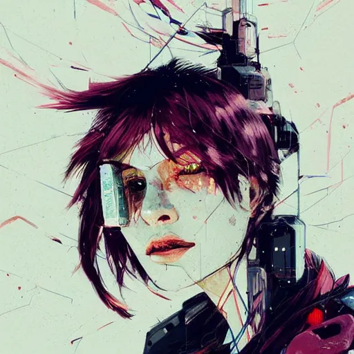 Image similar to a portrait of a character in a scenic environment by conrad roset, hyperdetailed, cyberpunk, cool, cybernetically enhanced, trending on artstation