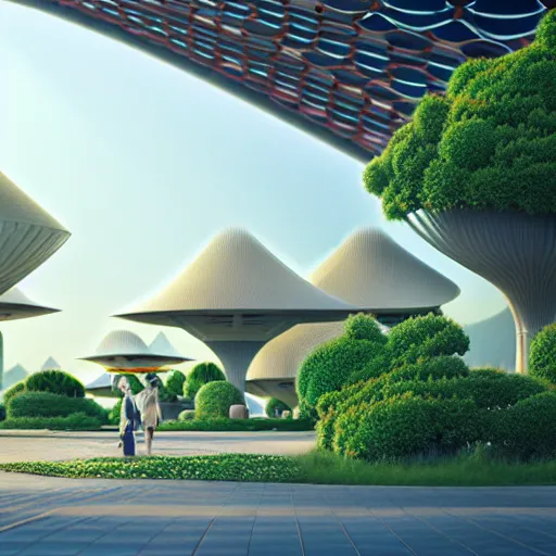 Image similar to expo 6 7 pavillion, solarpunk, studio ghibli, jean - baptiste monge, octane render, 4 k, symmetry