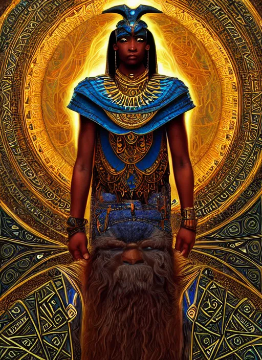 Prompt: : horus fantasy, fantasy magic, , intricate, sharp focus, illustration, highly detailed, digital painting, concept art, matte, jahbu art and Paul lewin and kehinde wiley, masterpiece