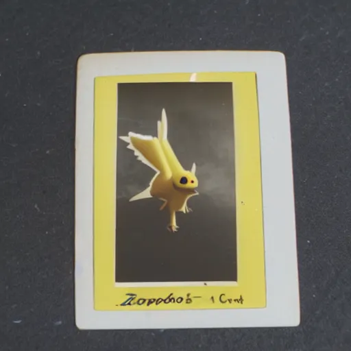 Image similar to 1 9 5 0 s polaroid picture of zapdos