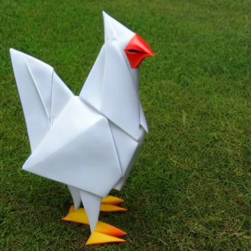 Image similar to porcelain origami chicken 3 d rtx hd