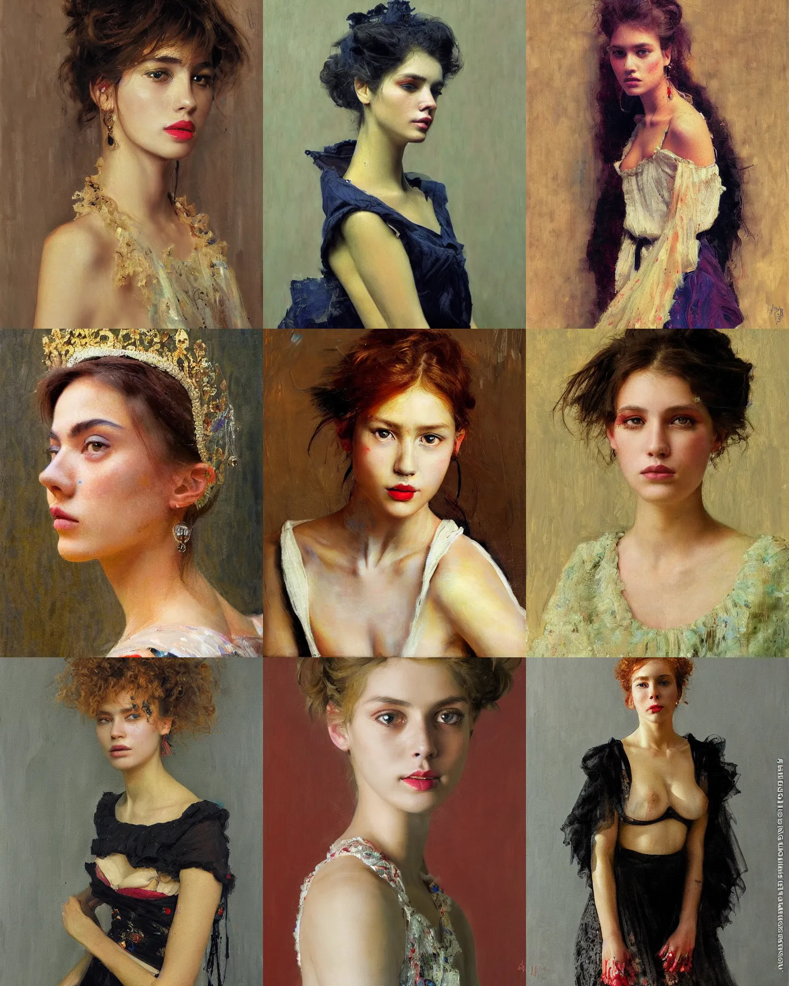 Prompt: a highly - detailed painting by ilya repin of a modern!!! 2 0 1 0 s fashion photography portrait.