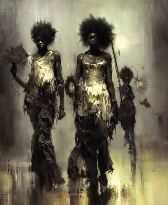 Image similar to afro witches by jeremy mann