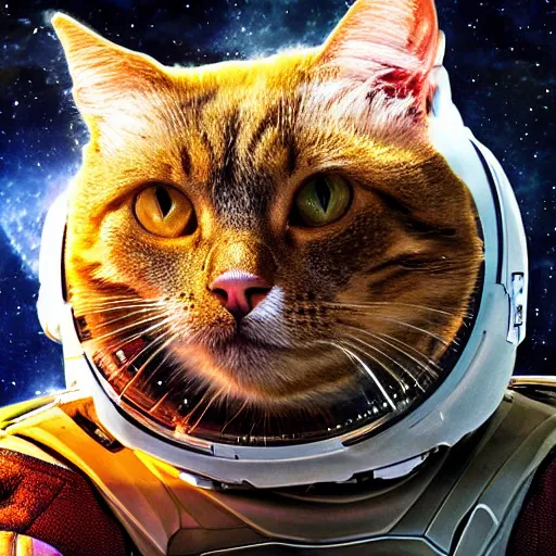Prompt: an interstellar cat in a spacesuit, cinematic, 4k, digital art, award winning