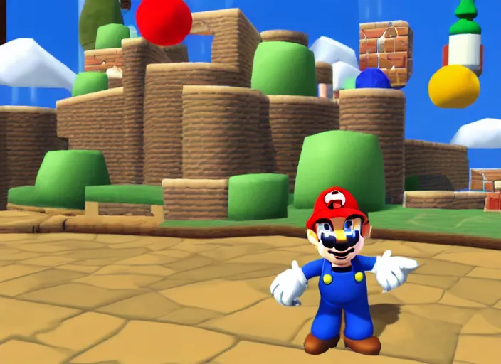 Image similar to walter white, super mario 6 4 screenshot