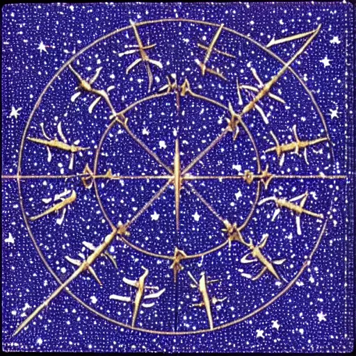 Image similar to sagittarius astrology symbol made out of stars in space,