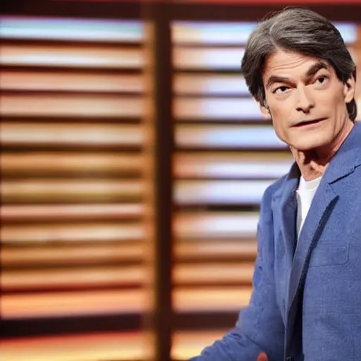 Prompt: dr. oz admitting he failed out of medical school and selling snake oil to television zombies