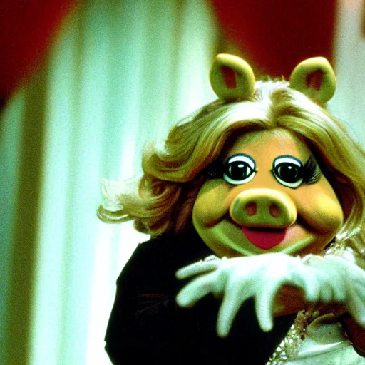 Prompt: miss piggy as a vampire from buffy the vampire slayer, scary face