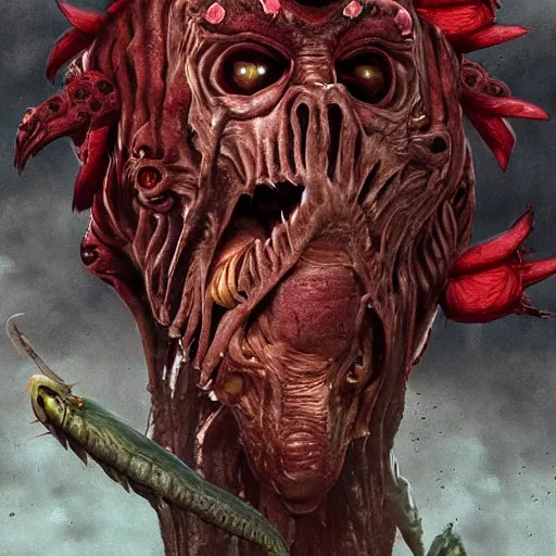 Prompt: monsters from the movie predator as jack and roses in the movie titanic, artstation