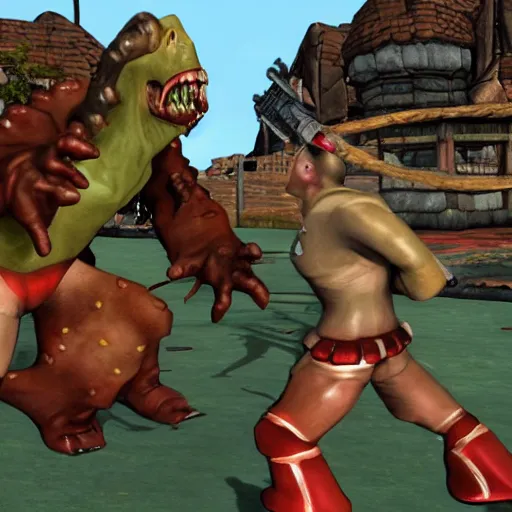 Prompt: gorn video game