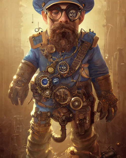 Image similar to epic portrait of victorian Super Mario, scientist, steampunk, ethereal, highly detailed, intricate details, symmetry, golden ratio, photorealistic, 8k, hd, very sharp details, oil painting by rutkowski and stalenhag, artstation