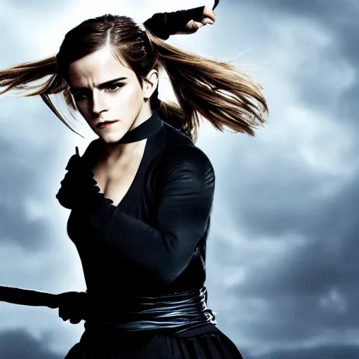 Prompt: Emma Watson as female ninja , hd wallpaper