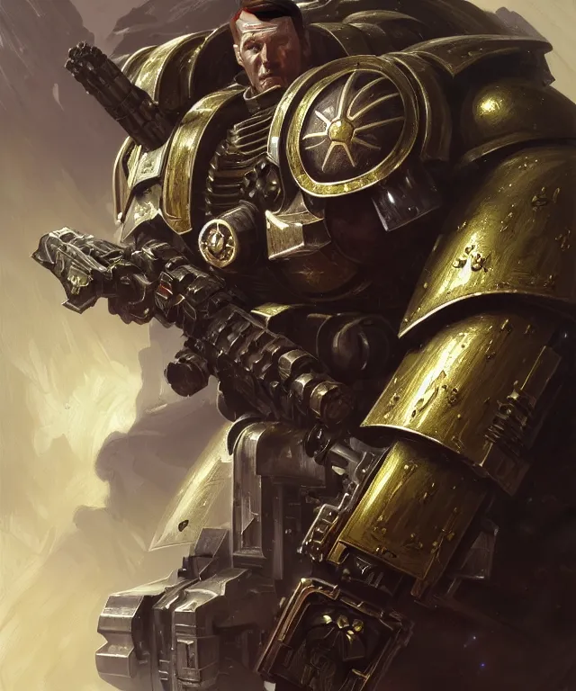 Image similar to Sir Keir Starmer as a Warhammer 40k Space Marine, portrait, fantasy, intricate, elegant, highly detailed, digital painting, artstation, concept art, smooth, sharp focus, illustration, art by artgerm and greg rutkowski and alphonse mucha