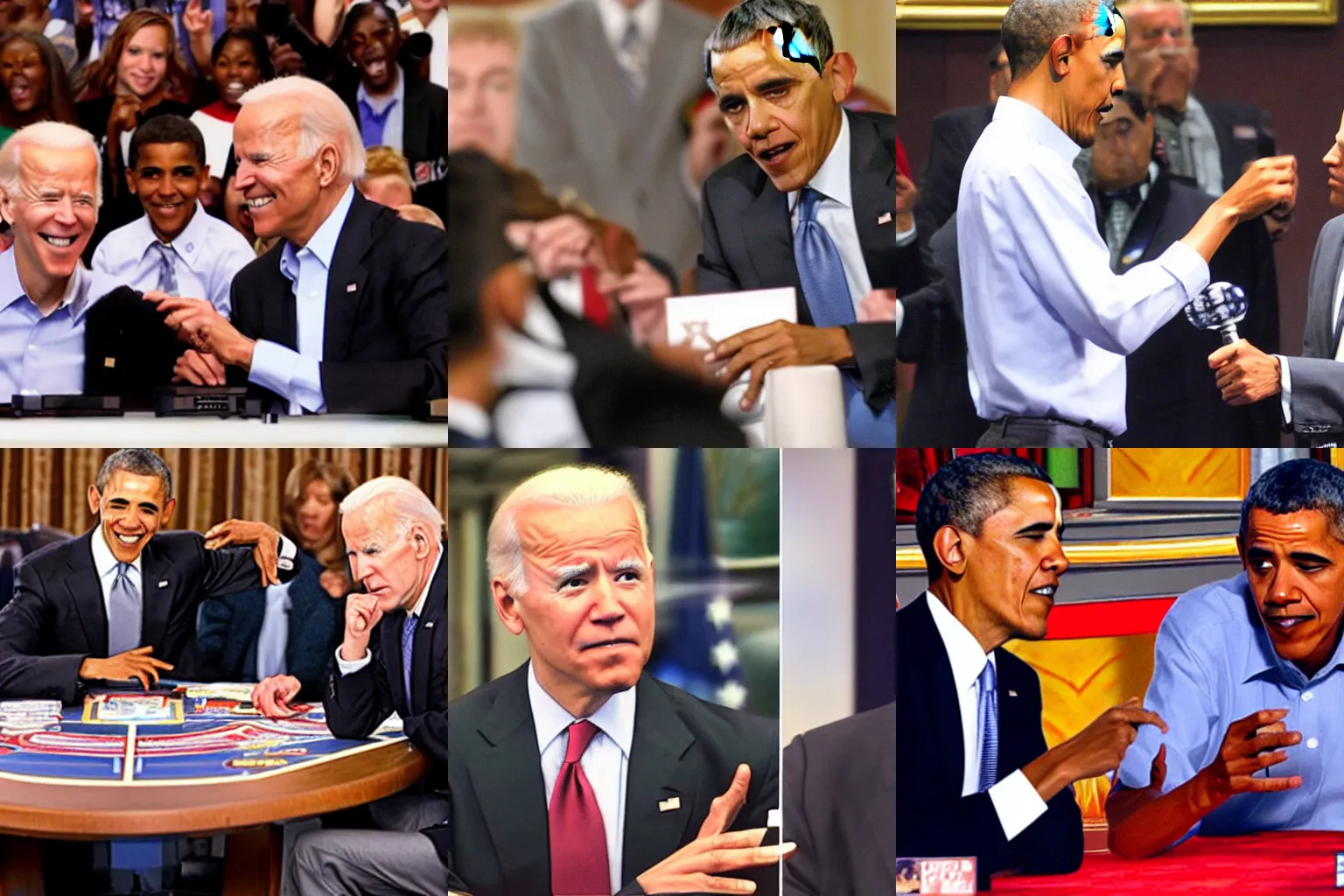 Prompt: Barack Obama Duels Joe Biden in Yu-Gi-Oh,