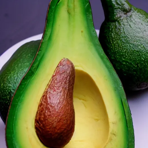 Prompt: avocado shaped like a banana