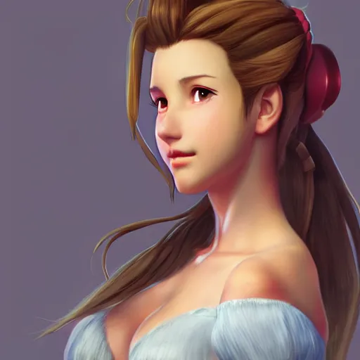 Image similar to aerith gainsborough by nick silva, ja mong, digital, trending artstation