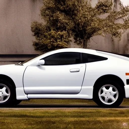 Image similar to white 2 0 0 2 mitsubishi eclipse, promotional photography, professional, 4 k photo