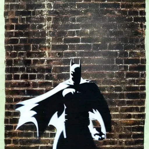 Image similar to batman by Banksy