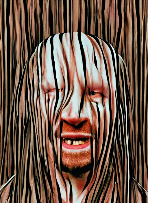 Prompt: a still of aphex twin in the style of David Lynch