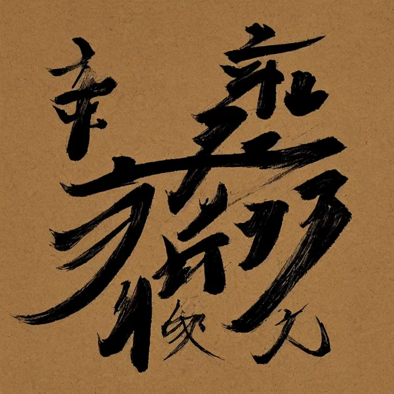 Prompt: A calligraphic rendition of a new single Chinese character for the name Vincent.