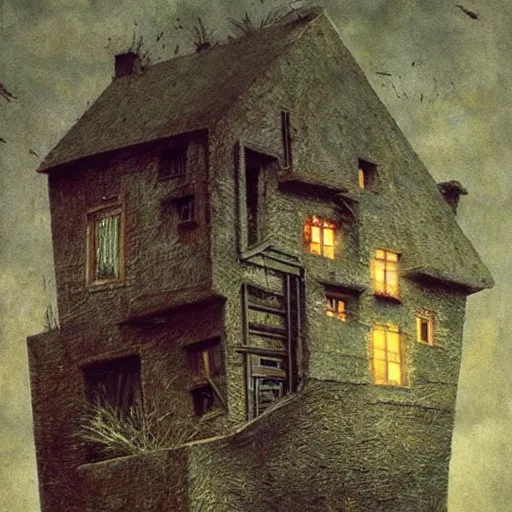 Image similar to 🏡 by otto dix, junji ito, hr ginger, jan svankmeyer, beksinski, claymation, hyperrealistic, aesthetic, masterpiece