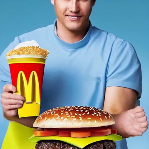 Image similar to a promotional advertisement from McDonald’s introducing the new McTrash, a burger made of trash now sold at McDonald’s