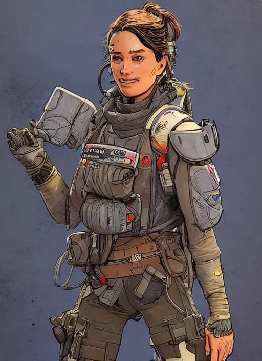 Prompt: apex legends ash. concept art by james gurney and mœbius.